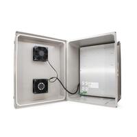 NF SERIES 20X16X12 FRP ENCLOSURE WITH 120VAC OUTLETS, COOLING FANS, NF201612VFA1